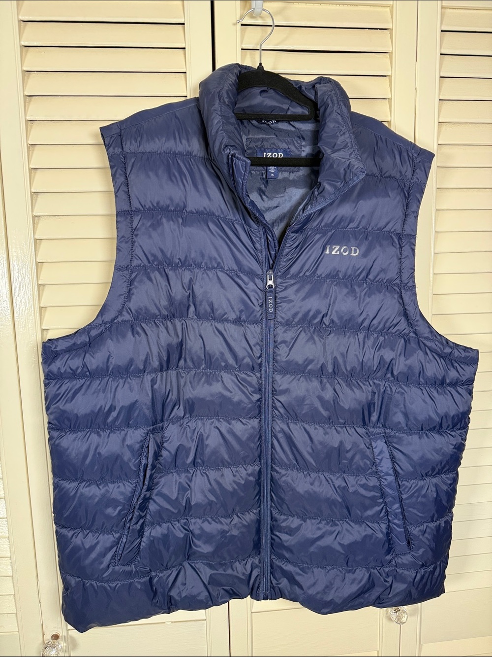 IZOD Men's Navy Blue Lightweight Full-Zip Puffer Vest XL